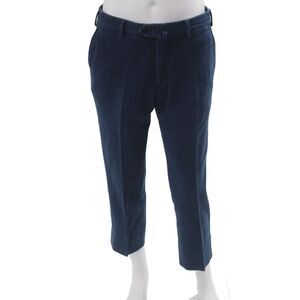 Domenico Vacca Mens Dark Blue Cropped Ankle Dress Pants Cotton Designer Size 50